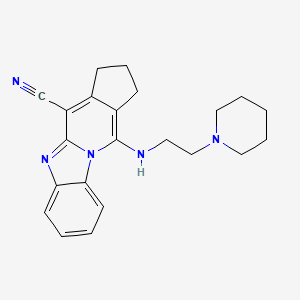 11-[(2-PIPERIDINOETHYL)AMINO]-2,3-DIHYDRO-1H-CYCLOPENTA[4,5]PYRIDO[1,2-A][1,3]BENZIMIDAZOL-4-YL CYANIDE