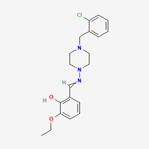 molecular formula C20H24ClN3O2 B3473861 2-[({4-[(2-CHLOROPHENYL)METHYL]PIPERAZIN-1-YL}IMINO)METHYL]-6-ETHOXYPHENOL 