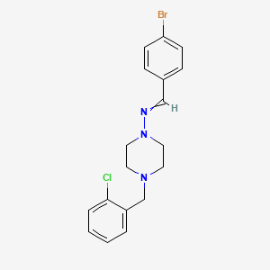 molecular formula C18H19BrClN3 B3473868 N-(4-bromobenzylidene)-4-(2-chlorobenzyl)-1-piperazinamine 