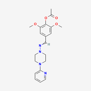 molecular formula C20H24N4O4 B3473884 [2,6-dimethoxy-4-[(4-pyridin-2-ylpiperazin-1-yl)iminomethyl]phenyl] acetate 