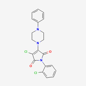 molecular formula C20H17Cl2N3O2 B3473897 3-chloro-1-(2-chlorophenyl)-4-(4-phenyl-1-piperazinyl)-1H-pyrrole-2,5-dione 