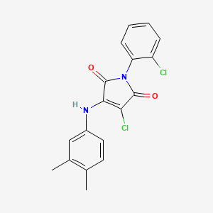 molecular formula C18H14Cl2N2O2 B3473907 3-chloro-1-(2-chlorophenyl)-4-[(3,4-dimethylphenyl)amino]-1H-pyrrole-2,5-dione 