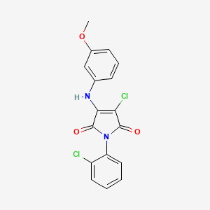 molecular formula C17H12Cl2N2O3 B3473914 3-chloro-1-(2-chlorophenyl)-4-[(3-methoxyphenyl)amino]-1H-pyrrole-2,5-dione 