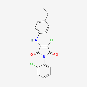 3-CHLORO-1-(2-CHLOROPHENYL)-4-[(4-ETHYLPHENYL)AMINO]-2,5-DIHYDRO-1H-PYRROLE-2,5-DIONE