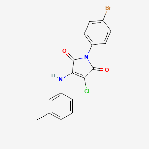 1-(4-BROMOPHENYL)-3-CHLORO-4-[(3,4-DIMETHYLPHENYL)AMINO]-2,5-DIHYDRO-1H-PYRROLE-2,5-DIONE