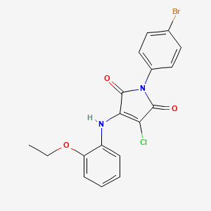 molecular formula C18H14BrClN2O3 B3473946 1-(4-BROMOPHENYL)-3-CHLORO-4-[(2-ETHOXYPHENYL)AMINO]-2,5-DIHYDRO-1H-PYRROLE-2,5-DIONE 