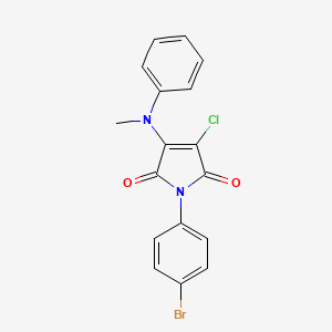 molecular formula C17H12BrClN2O2 B3473949 1-(4-BROMOPHENYL)-3-CHLORO-4-[METHYL(PHENYL)AMINO]-2,5-DIHYDRO-1H-PYRROLE-2,5-DIONE 