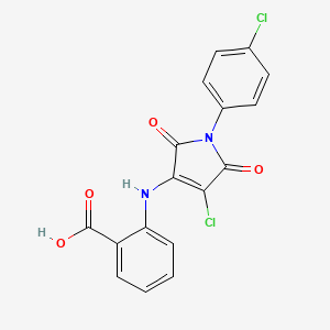 2-[[4-Chloro-1-(4-chlorophenyl)-2,5-dioxopyrrol-3-yl]amino]benzoic acid