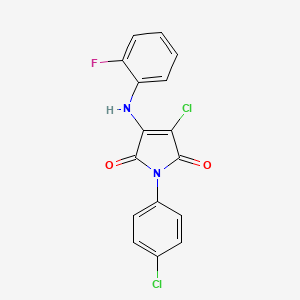 molecular formula C16H9Cl2FN2O2 B3473993 3-Chloro-1-(4-chlorophenyl)-4-(2-fluoroanilino)pyrrole-2,5-dione 