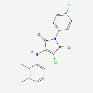 molecular formula C18H14Cl2N2O2 B3474002 3-Chloro-1-(4-chlorophenyl)-4-(2,3-dimethylanilino)pyrrole-2,5-dione 