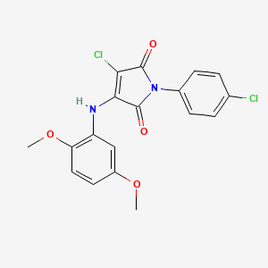 molecular formula C18H14Cl2N2O4 B3474019 3-Chloro-1-(4-chlorophenyl)-4-(2,5-dimethoxyanilino)pyrrole-2,5-dione 