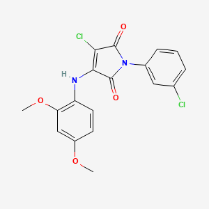 3-chloro-1-(3-chlorophenyl)-4-[(2,4-dimethoxyphenyl)amino]-1H-pyrrole-2,5-dione