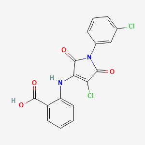 2-[[4-Chloro-1-(3-chlorophenyl)-2,5-dioxopyrrol-3-yl]amino]benzoic acid