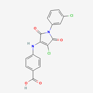 molecular formula C17H10Cl2N2O4 B3474064 4-[[4-Chloro-1-(3-chlorophenyl)-2,5-dioxopyrrol-3-yl]amino]benzoic acid 