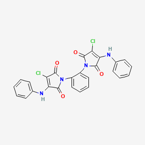 molecular formula C26H16Cl2N4O4 B3474073 3-CHLORO-1-{2-[3-CHLORO-2,5-DIOXO-4-(PHENYLAMINO)-2,5-DIHYDRO-1H-PYRROL-1-YL]PHENYL}-4-(PHENYLAMINO)-2,5-DIHYDRO-1H-PYRROLE-2,5-DIONE 