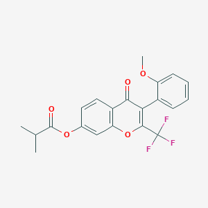 [3-(2-Methoxyphenyl)-4-oxo-2-(trifluoromethyl)chromen-7-yl] 2-methylpropanoate