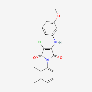 molecular formula C19H17ClN2O3 B3474170 3-chloro-1-(2,3-dimethylphenyl)-4-[(3-methoxyphenyl)amino]-1H-pyrrole-2,5-dione 