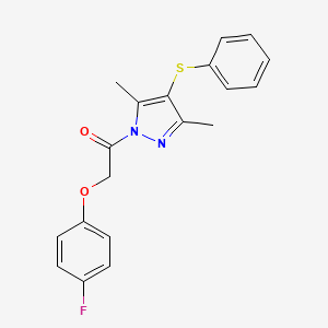 molecular formula C19H17FN2O2S B3474173 1-[3,5-DIMETHYL-4-(PHENYLSULFANYL)-1H-PYRAZOL-1-YL]-2-(4-FLUOROPHENOXY)ETHAN-1-ONE 