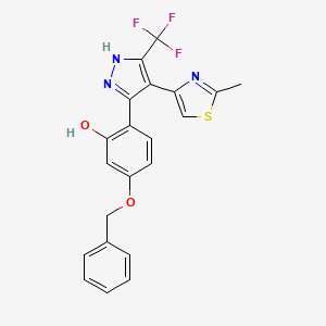 5-(benzyloxy)-2-[4-(2-methyl-1,3-thiazol-4-yl)-5-(trifluoromethyl)-1H-pyrazol-3-yl]phenol