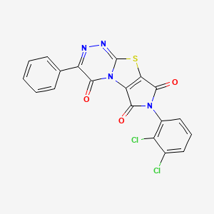 molecular formula C19H8Cl2N4O3S B3474189 4-(2,3-dichlorophenyl)-11-phenyl-7-thia-1,4,9,10-tetrazatricyclo[6.4.0.02,6]dodeca-2(6),8,10-triene-3,5,12-trione 