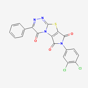 molecular formula C19H8Cl2N4O3S B3474197 4-(3,4-dichlorophenyl)-11-phenyl-7-thia-1,4,9,10-tetrazatricyclo[6.4.0.02,6]dodeca-2(6),8,10-triene-3,5,12-trione 