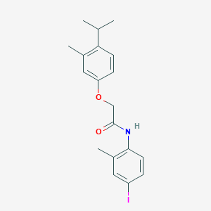 molecular formula C19H22INO2 B3474226 N-(4-iodo-2-methylphenyl)-2-(4-isopropyl-3-methylphenoxy)acetamide 