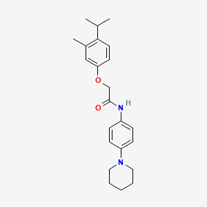 molecular formula C23H30N2O2 B3474250 2-[3-methyl-4-(propan-2-yl)phenoxy]-N-[4-(piperidin-1-yl)phenyl]acetamide 