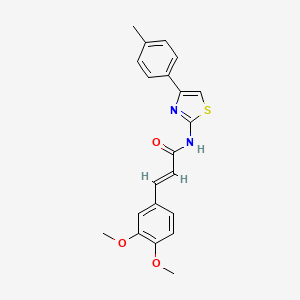 molecular formula C21H20N2O3S B3474274 (2E)-3-(3,4-dimethoxyphenyl)-N-[4-(4-methylphenyl)-1,3-thiazol-2-yl]prop-2-enamide 