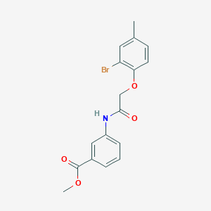 molecular formula C17H16BrNO4 B3474340 methyl 3-{[(2-bromo-4-methylphenoxy)acetyl]amino}benzoate 