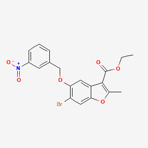 molecular formula C19H16BrNO6 B3474359 ethyl 6-bromo-2-methyl-5-[(3-nitrobenzyl)oxy]-1-benzofuran-3-carboxylate 