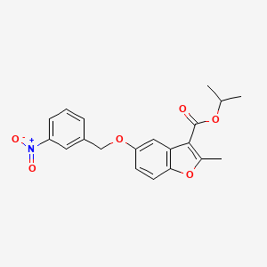 molecular formula C20H19NO6 B3474364 isopropyl 2-methyl-5-[(3-nitrobenzyl)oxy]-1-benzofuran-3-carboxylate 