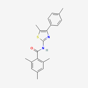 2,4,6-trimethyl-N-[5-methyl-4-(4-methylphenyl)-1,3-thiazol-2-yl]benzamide