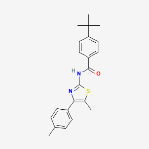 molecular formula C22H24N2OS B3474372 4-tert-butyl-N-[5-methyl-4-(4-methylphenyl)-1,3-thiazol-2-yl]benzamide 