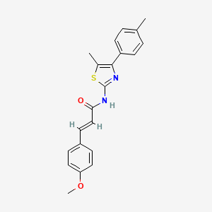 molecular formula C21H20N2O2S B3474386 3-(4-methoxyphenyl)-N-[5-methyl-4-(4-methylphenyl)-1,3-thiazol-2-yl]acrylamide 