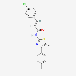 molecular formula C20H17ClN2OS B3474390 (2E)-3-(4-chlorophenyl)-N-[5-methyl-4-(4-methylphenyl)-1,3-thiazol-2-yl]prop-2-enamide 