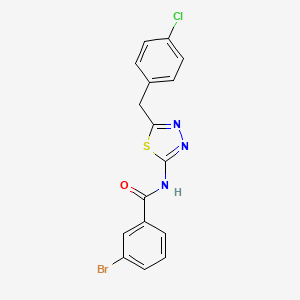 molecular formula C16H11BrClN3OS B3474401 3-bromo-N-[5-(4-chlorobenzyl)-1,3,4-thiadiazol-2-yl]benzamide 