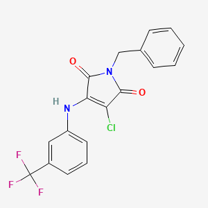 molecular formula C18H12ClF3N2O2 B3474491 1-Benzyl-3-chloro-4-[3-(trifluoromethyl)anilino]pyrrole-2,5-dione 