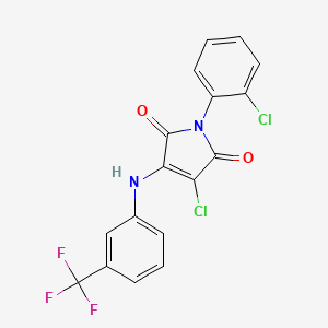 molecular formula C17H9Cl2F3N2O2 B3474492 3-chloro-1-(2-chlorophenyl)-4-{[3-(trifluoromethyl)phenyl]amino}-1H-pyrrole-2,5-dione 