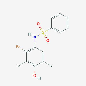 molecular formula C14H14BrNO3S B3474520 N-(2-bromo-4-hydroxy-3,5-dimethylphenyl)benzenesulfonamide 