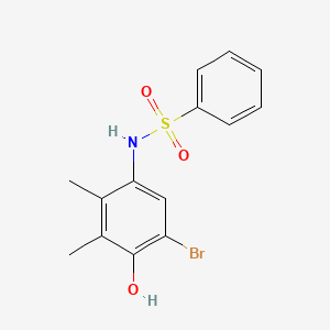 molecular formula C14H14BrNO3S B3474528 N-(5-bromo-4-hydroxy-2,3-dimethylphenyl)benzenesulfonamide 