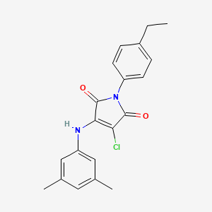 molecular formula C20H19ClN2O2 B3474537 3-chloro-4-[(3,5-dimethylphenyl)amino]-1-(4-ethylphenyl)-1H-pyrrole-2,5-dione 