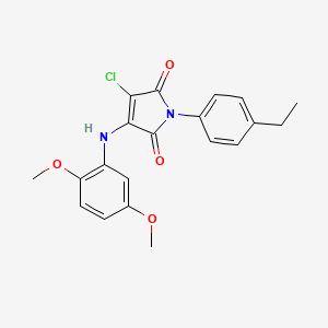 molecular formula C20H19ClN2O4 B3474547 3-CHLORO-4-[(2,5-DIMETHOXYPHENYL)AMINO]-1-(4-ETHYLPHENYL)-2,5-DIHYDRO-1H-PYRROLE-2,5-DIONE 