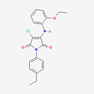 molecular formula C20H19ClN2O3 B3474550 3-chloro-4-[(2-ethoxyphenyl)amino]-1-(4-ethylphenyl)-1H-pyrrole-2,5-dione 