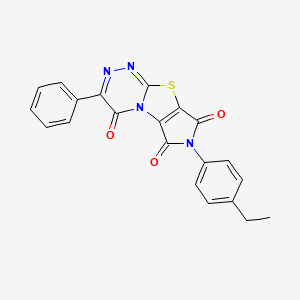 molecular formula C21H14N4O3S B3474554 4-(4-ethylphenyl)-11-phenyl-7-thia-1,4,9,10-tetrazatricyclo[6.4.0.02,6]dodeca-2(6),8,10-triene-3,5,12-trione 