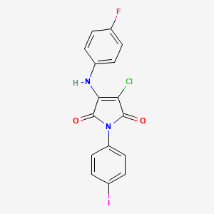 molecular formula C16H9ClFIN2O2 B3474578 3-Chloro-4-(4-fluoroanilino)-1-(4-iodophenyl)pyrrole-2,5-dione 