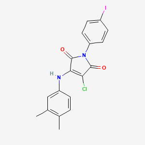 molecular formula C18H14ClIN2O2 B3474579 3-chloro-4-[(3,4-dimethylphenyl)amino]-1-(4-iodophenyl)-1H-pyrrole-2,5-dione 