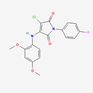 molecular formula C18H14ClIN2O4 B3474593 3-chloro-4-[(2,4-dimethoxyphenyl)amino]-1-(4-iodophenyl)-1H-pyrrole-2,5-dione 