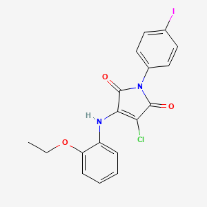 molecular formula C18H14ClIN2O3 B3474599 3-chloro-4-[(2-ethoxyphenyl)amino]-1-(4-iodophenyl)-1H-pyrrole-2,5-dione 