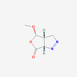 B034746 6H-Furo[3,4-c]pyrazol-6-one,3,3a,4,6a-tetrahydro-4-methoxy-,(3aR,4S,6aS)-rel-(9CI) CAS No. 108858-40-8