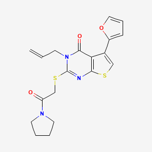 molecular formula C19H19N3O3S2 B3474614 3-allyl-5-(2-furyl)-2-{[2-oxo-2-(1-pyrrolidinyl)ethyl]thio}thieno[2,3-d]pyrimidin-4(3H)-one 